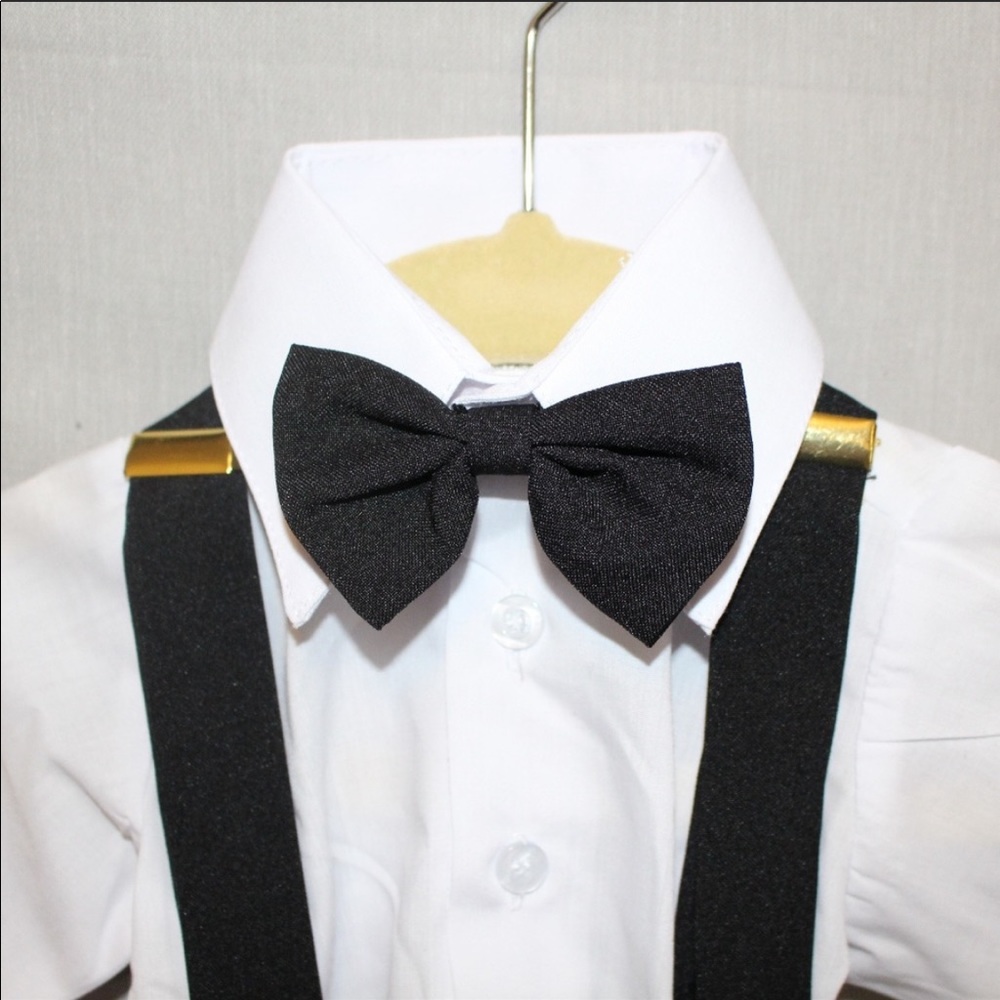 Boys 6M  Black and white Knicker Set w/hat & shoes